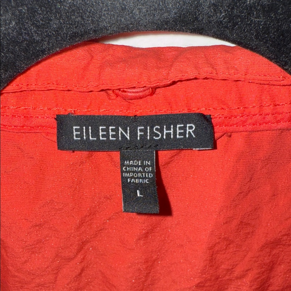 Eileen Fisher Women's Bold Red Cotton Steel Lory Jacket - Picture 2 of 9